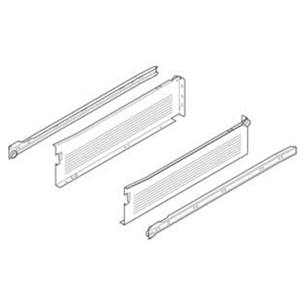 Blum Metabox 320K Drawer Side Slide with 75lb Capacity, 3/4 Extension, Self-Closing, 4-5/8", White, 20 - Image 1