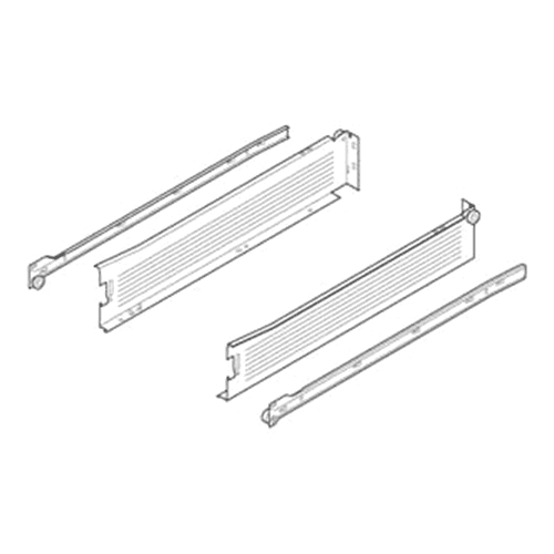 Blum Metabox 320M Drawer Slide with 75lb Capacity, Soft-Closing, White, 18 - Front View