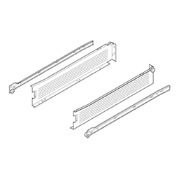 Blum Metabox 320M Drawer Slide with 75lb Capacity, Soft-Closing, White, 18 - Front View