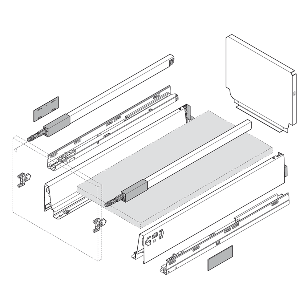 Tandembox Bottom-Mount Waste/Recycle Set for 15" Cabinet Opening - Alt Image 2