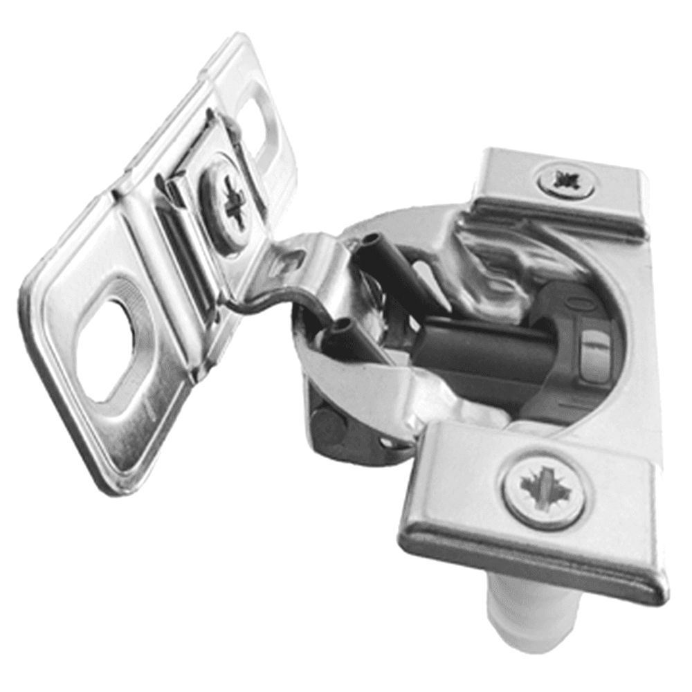 Compact 38B 107&#730; Opening Wrap-Around Face Frame Hinge, 45mm Boring Pattern with BLUMOTION Soft-Closing, 1-3/8" Overlay, Screw-On - Alt Image 1