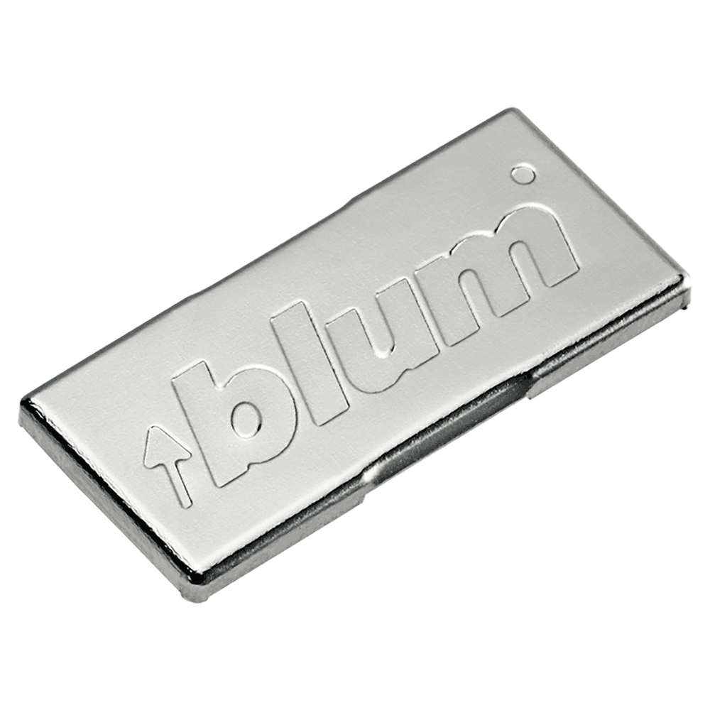 Compact 38C/39C Embossed Blum Logo Cover Cap, Nickel-Plated - Alt Image 1
