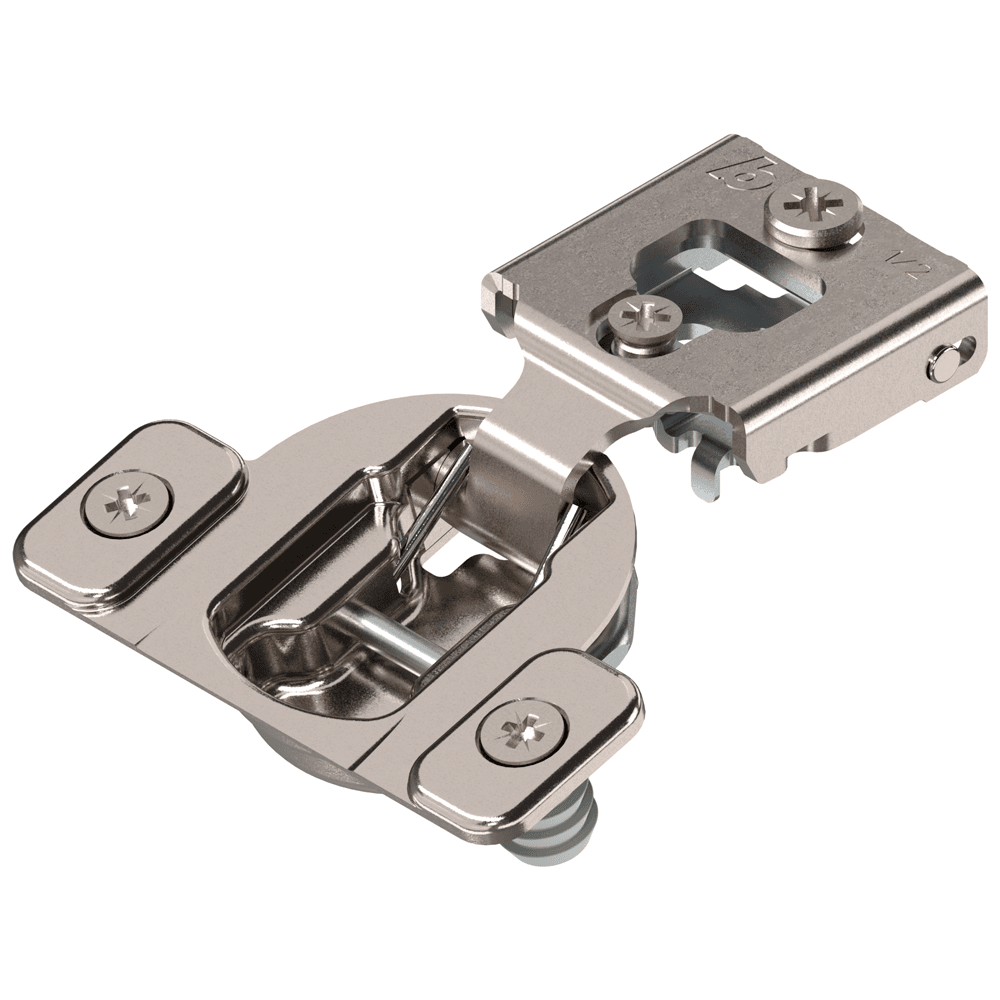 Compact 38N 105&#730; Opening Wrap-Around Face Frame Hinge, 45mm Boring Pattern, Self-Closing, 1/2" Overlay, Screw-On - Alt Image 1