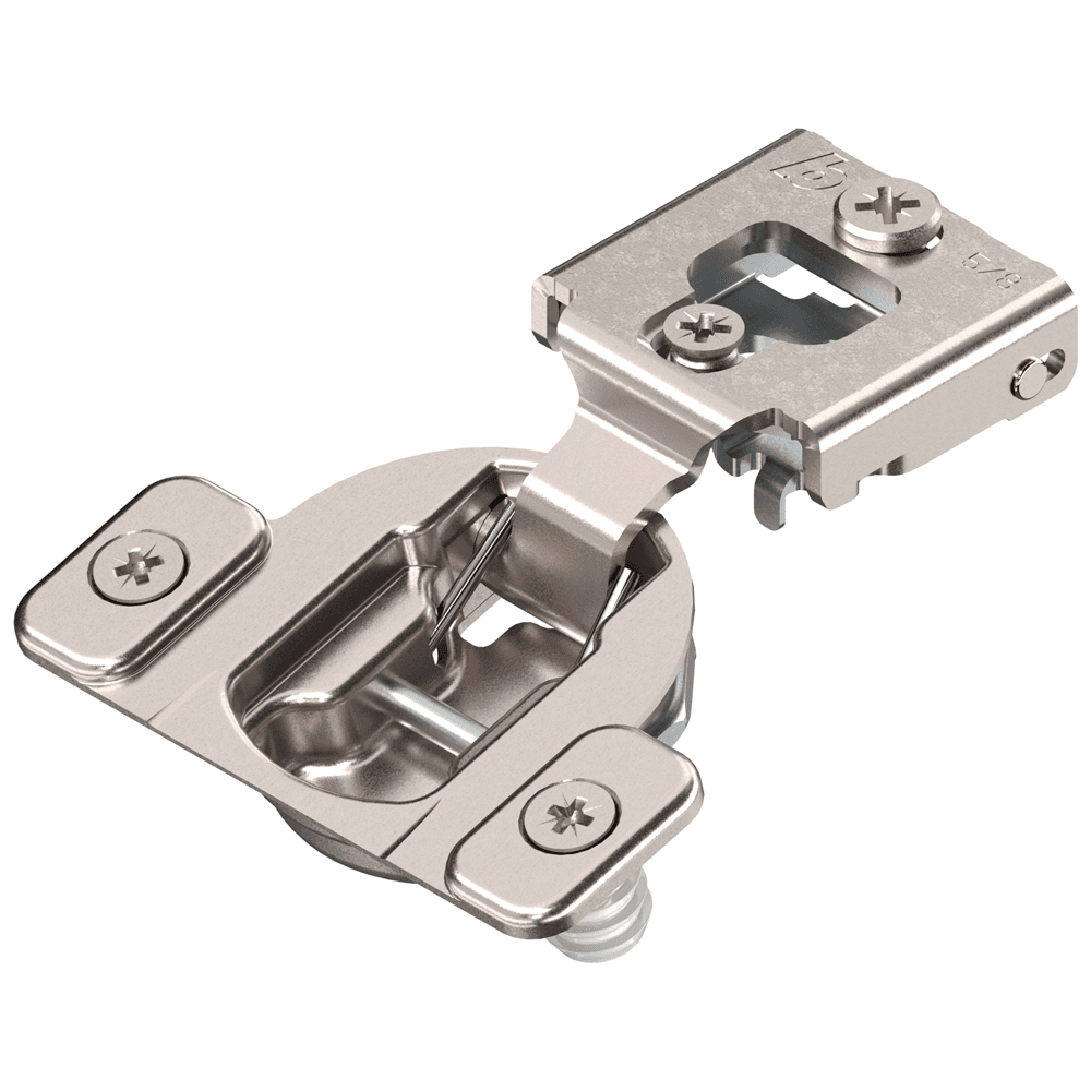Compact 38N 105&#730; Opening Wrap-Around Face Frame Hinge, 45mm Boring Pattern, Self-Closing, 5/8" Overlay, Dowelled - Main Image