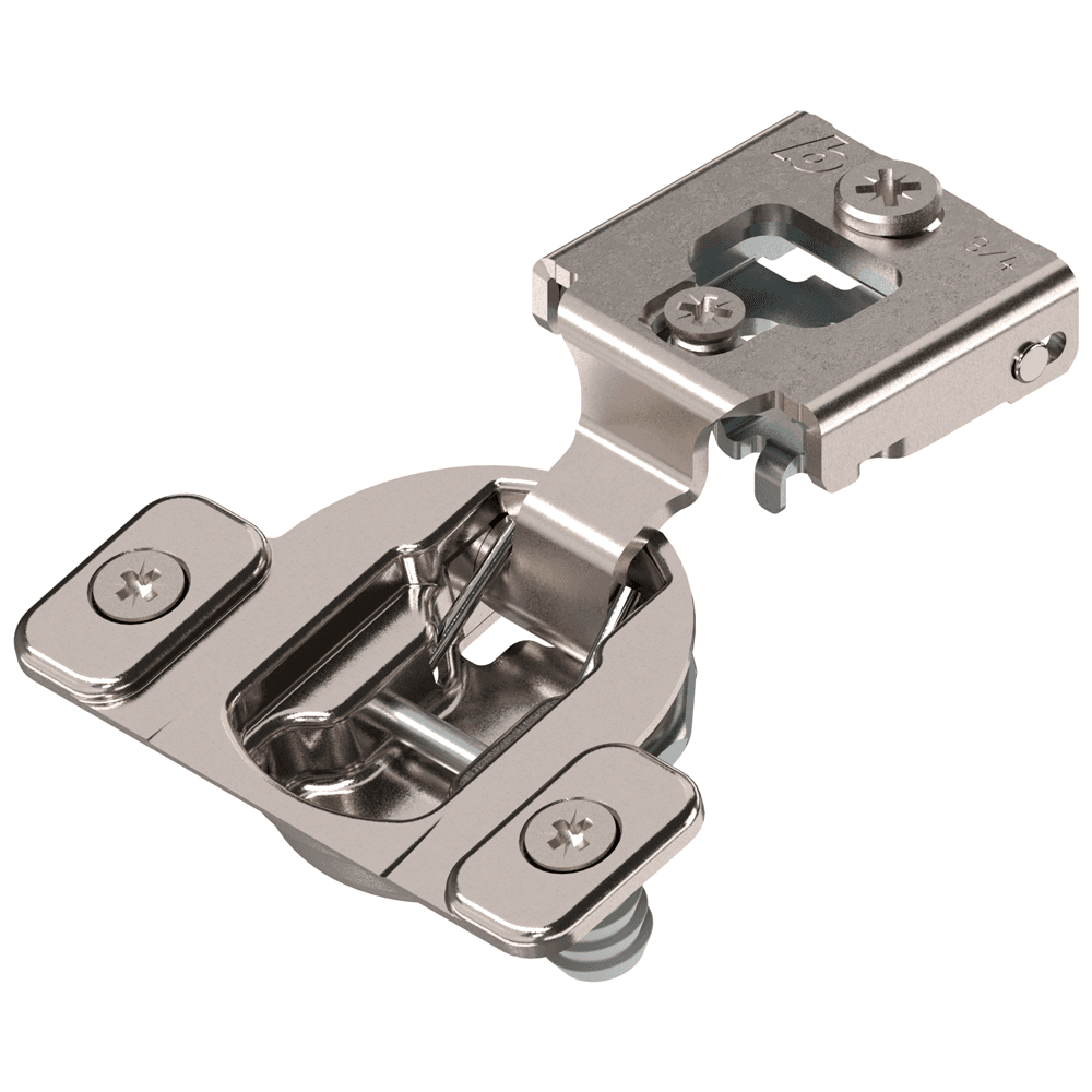 Compact 38N 105&#730; Opening Wrap-Around Face Frame Hinge, 45mm Boring Pattern, Self-Closing, 3/4" Overlay, Dowelled - Main Image