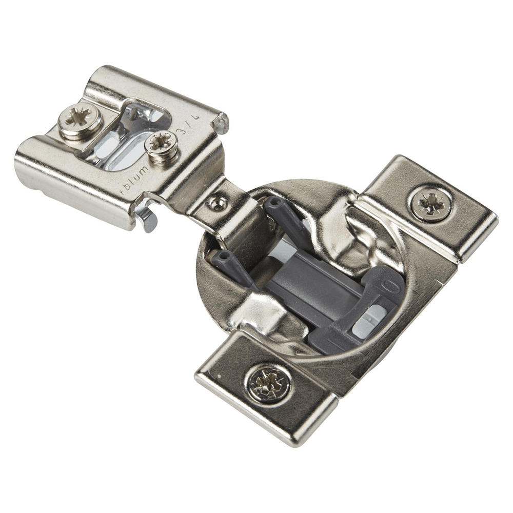 Compact 38N 105&#730; Opening Wrap-Around Face Frame Hinge, 45mm Boring Pattern with BLUMOTION Soft-Closing, 3/4" Overlay, Dowelled - Main Image