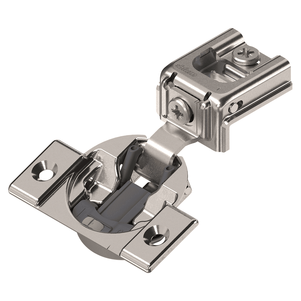 Compact 39C 110&#730; Opening Wrap-Around Face Frame Hinge, 45mm Boring Pattern with BLUMOTION Soft-Closing, 1" Overlay, Screw-On - Main Image