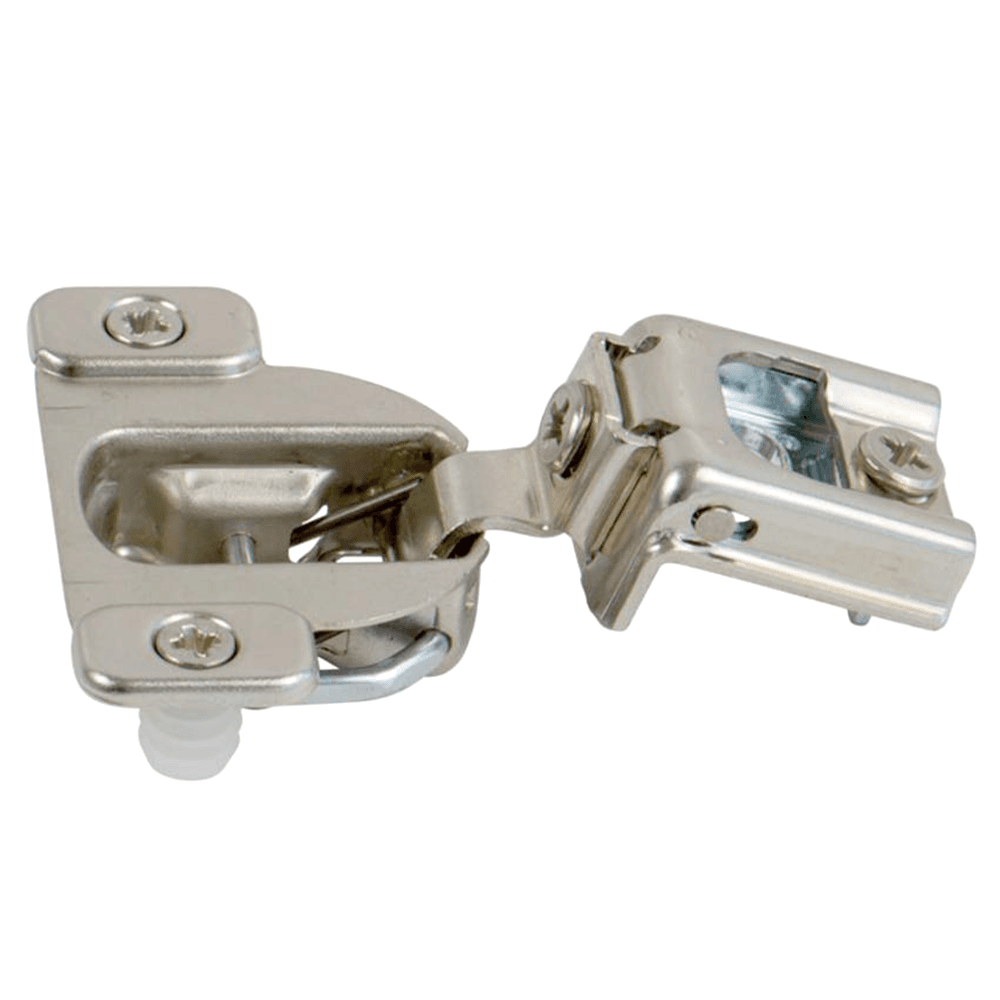 Compact 39C 110&#730; Opening Wrap-Around Face Frame Hinge, 45mm Boring Pattern, Self-Closing, 1-1/4" Overlay, Dowelled - Alt Image 1