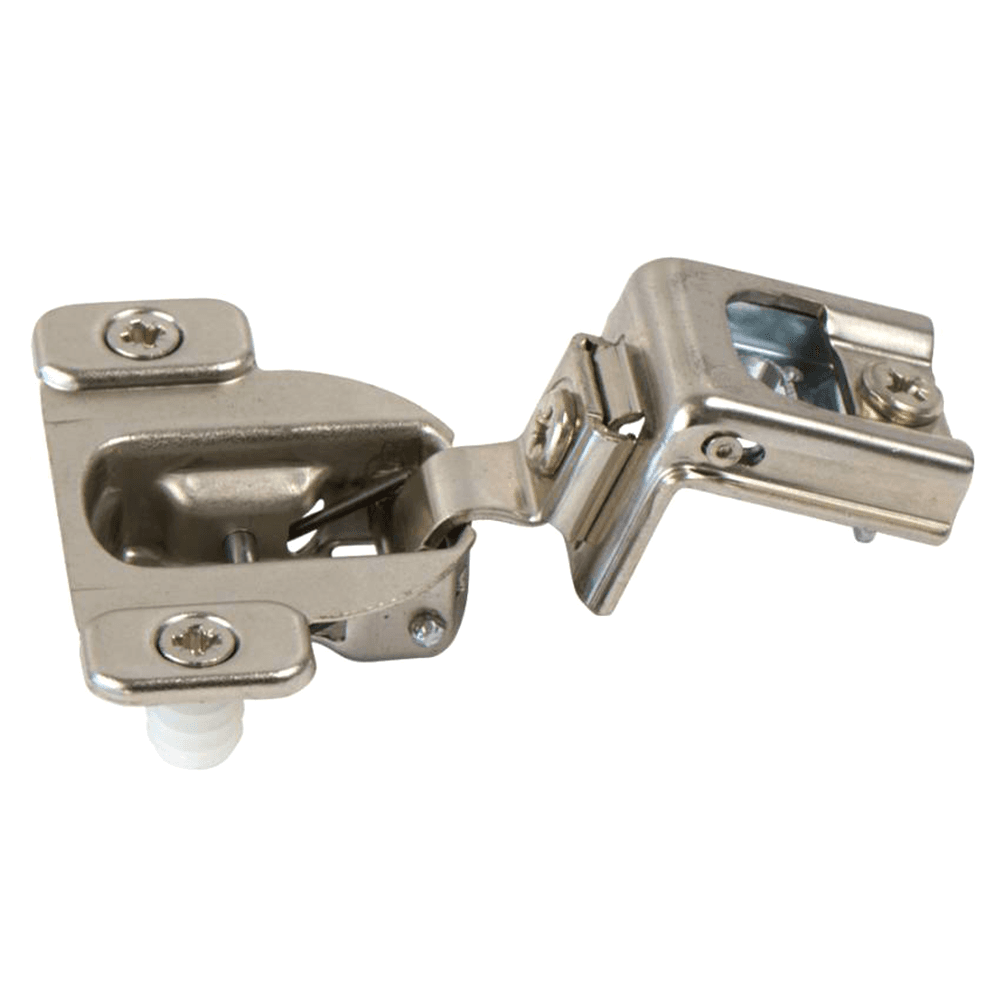 Compact 39C 110&#730; Opening Wrap-Around Face Frame Hinge, 45mm Boring Pattern, Self-Closing, 1-1/4" Overlay, Dowelled - Main Image