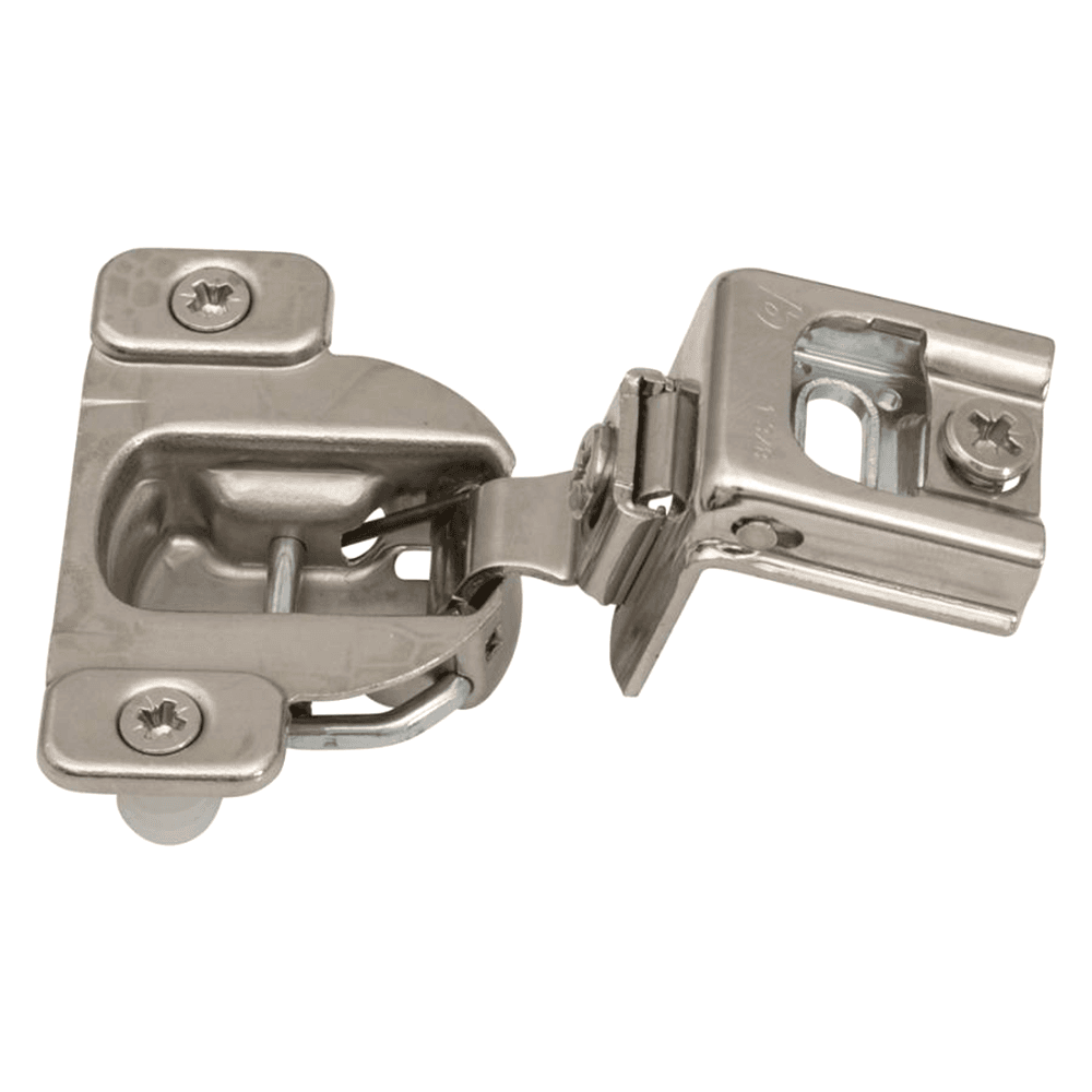 Compact 39C 110&#730; Opening Wrap-Around Face Frame Hinge, 45mm Boring Pattern, Self-Closing, 1-3/8" Overlay, Dowelled - Main Image