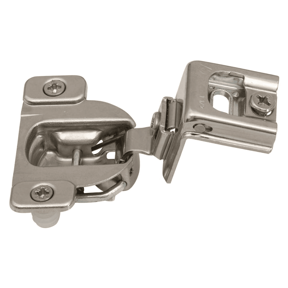 Compact 39C 110&#730; Opening Wrap-Around Face Frame Hinge, 45mm Boring Pattern, Self-Closing, 1-1/2" Overlay, Dowelled - Main Image