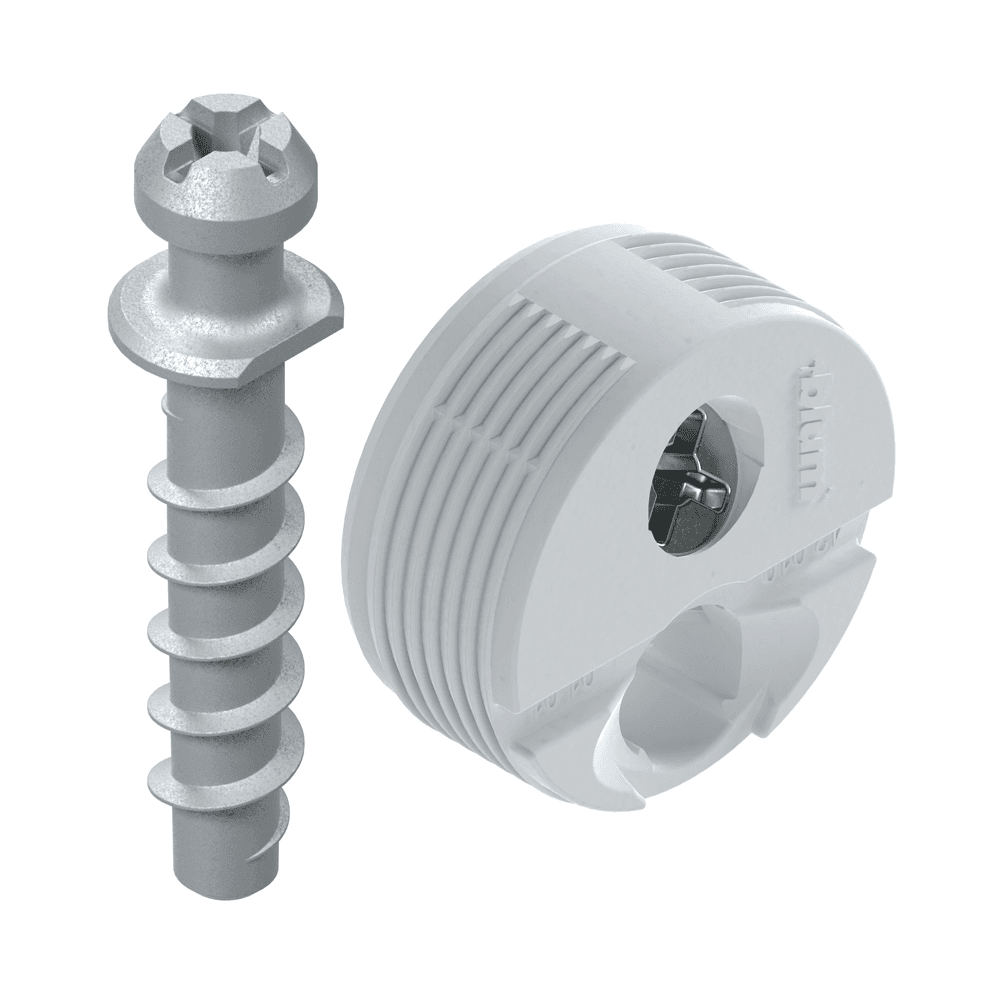 Connecting Screw and Housing, White - Screw and Cam