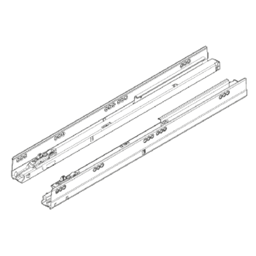 Blum Tandembox Cabinet Member with 75lb Capacity, Full Extension, BLUMOTION, Zinc, 22" in use