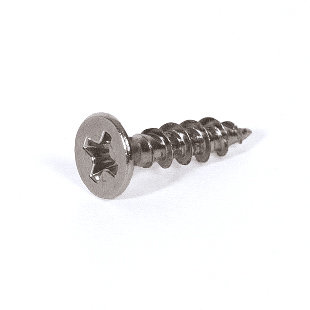 #6 x 1/2" Flat Head Wood Screw, Phillips Drive Deep Thread and Sharp Point, Nickel, Box of Thousand by Blum - Main Image