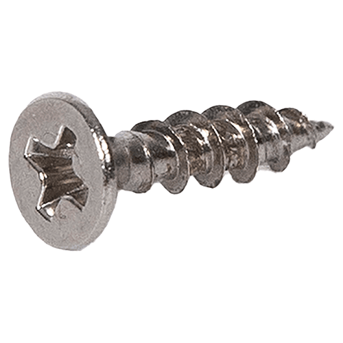 #6 x 5/8" Flat Head Wood Screw, Phillips Drive Deep Thread and Sharp Point, Nickel, Box of Hundred by Blum - Main Image