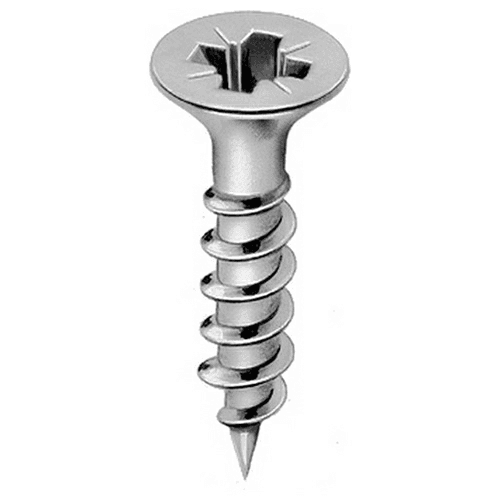 #6 x 5/8" Flat Head Wood Screw, Phillips Drive Deep Thread and Sharp Point, Nickel, Box of Hundred by Blum - Alt Image 1