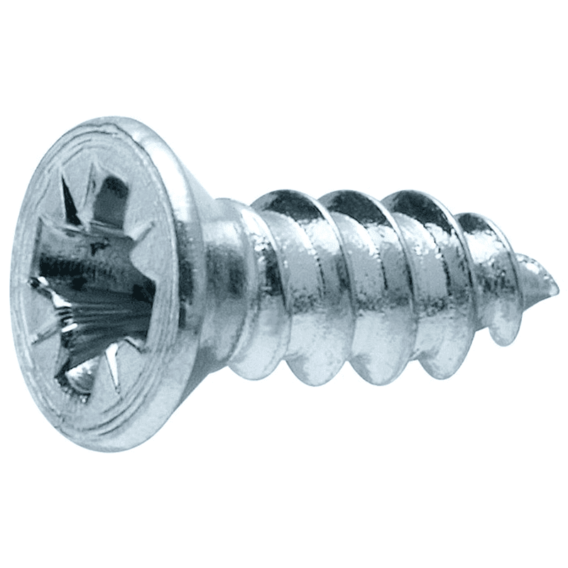 #6 x 5/8" Flat Head Wood Screw, Pozi Drive Deep Thread and Sharp Point, Nickel-plated, Box of Hundred by Blum - Main Image