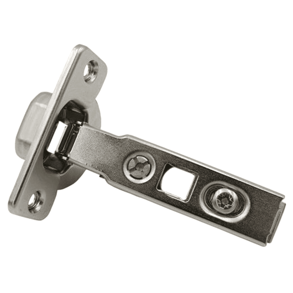 Clip 100° Opening Hinge, 45mm Bore Pattern, Free-Swinging, Full Overlay, Nickel-Plated, Dowelled - Alt Image 3