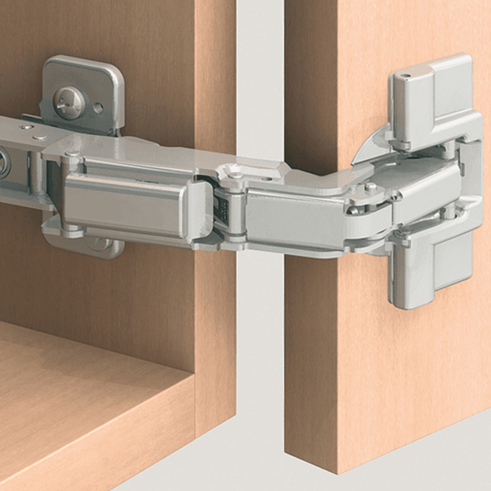 Clip Top 170° Opening Hinge, 45mm Bore Pattern, Free-Swinging, Half Overlay, Nickel-Plated, Screw-On - Alt Image 1