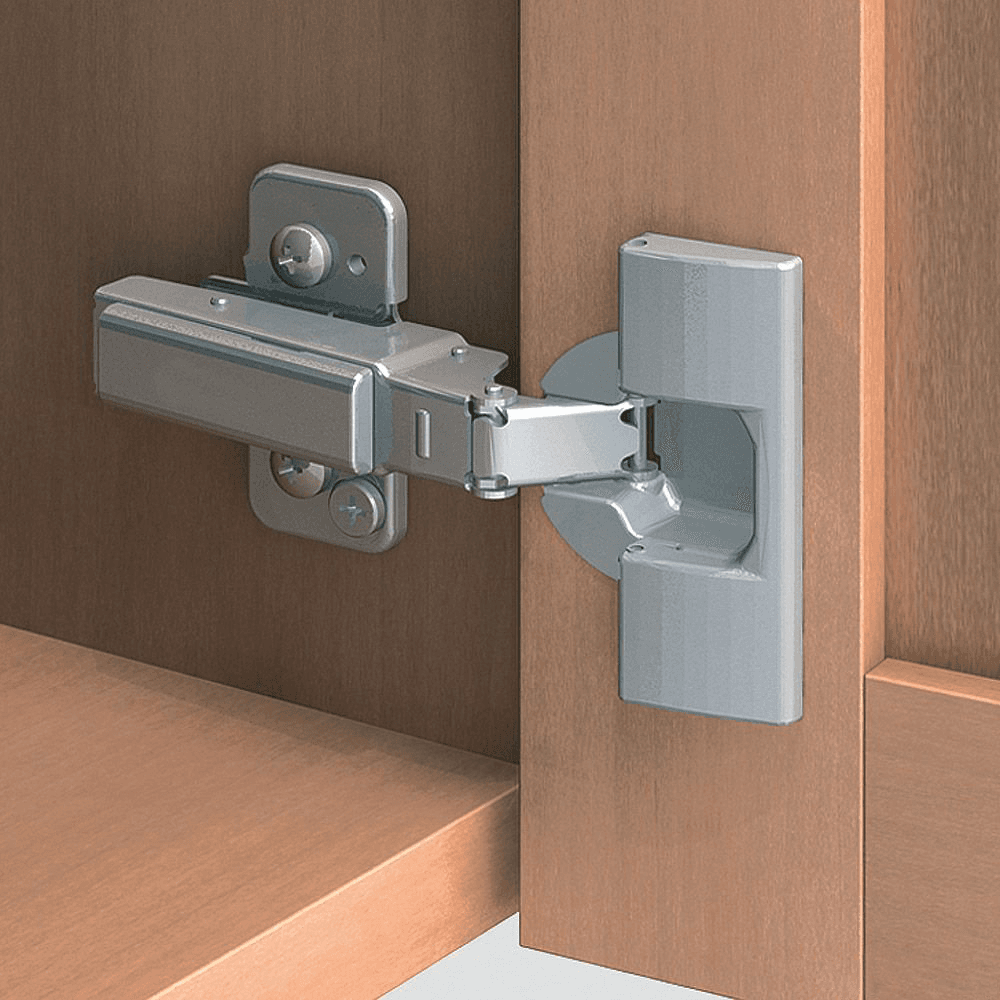 Clip Top 95° Opening Hinge, 45mm Bore Pattern, Free-Swinging, Full Overlay, Nickel-Plated, Dowelled - Alt Image 1