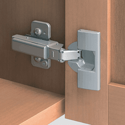 Clip Top 95° Opening Hinge, 45mm Bore Pattern, Free-Swinging, Full Overlay, Nickel-Plated, Dowelled - Alt Image 1