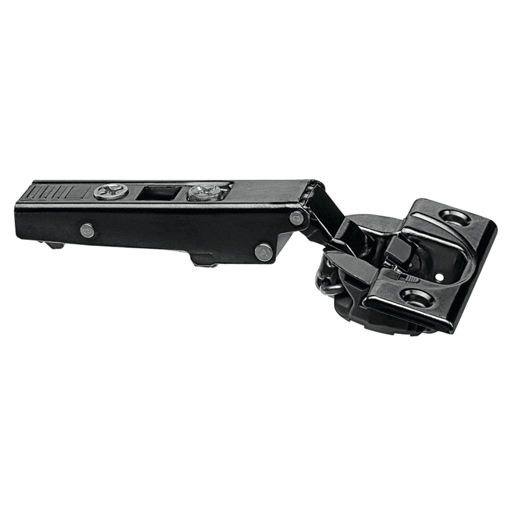Clip Top 110° Opening Hinge with BLUMOTION Soft-Closing, 45mm Bore Pattern, Full Overlay, Onyx Black, Screw-On - Main Image
