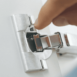 Clip Top 110° Opening Hinge with BLUMOTION Soft-Closing, 45mm Bore Pattern, Half Overlay, Nickel-Plated, Screw-On - Alt Image 1