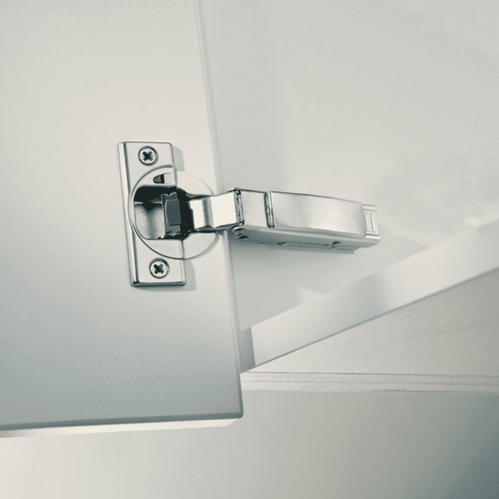 Clip Top 110° Opening Hinge with BLUMOTION Soft-Closing, 45mm Bore Pattern, Half Overlay, Nickel-Plated, Screw-On - Alt Image 2