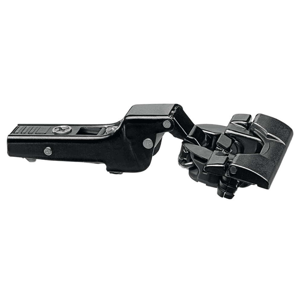 Clip Top 110° Opening Hinge with BLUMOTION Soft-Closing, 45mm Bore Pattern, Half Overlay, Onyx Black, Inserta - Main Image