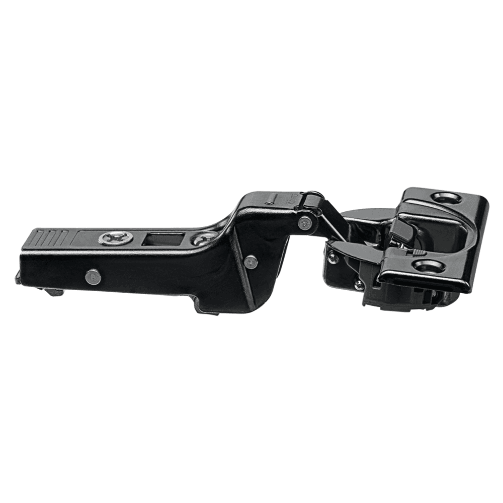 Clip Top 95° Opening Thick Door Hinge, 45mm Bore Pattern, Self-Closing, Half Overlay, Onyx Black, Inserta - Alt Image 1