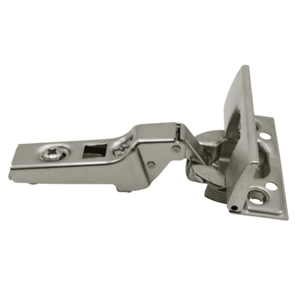 Clip 100° Opening Hinge, 45mm Bore Pattern, Self-Closing, Half Overlay, Nickel-Plated, Inserta - Main Image