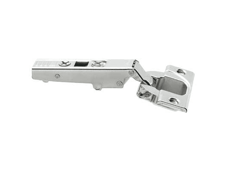 Clip Top 110° Opening Hinge, 45mm Bore Pattern, Self-Closing, Full Overlay, Nickel-Plated, Dowelled - Alt Image 1