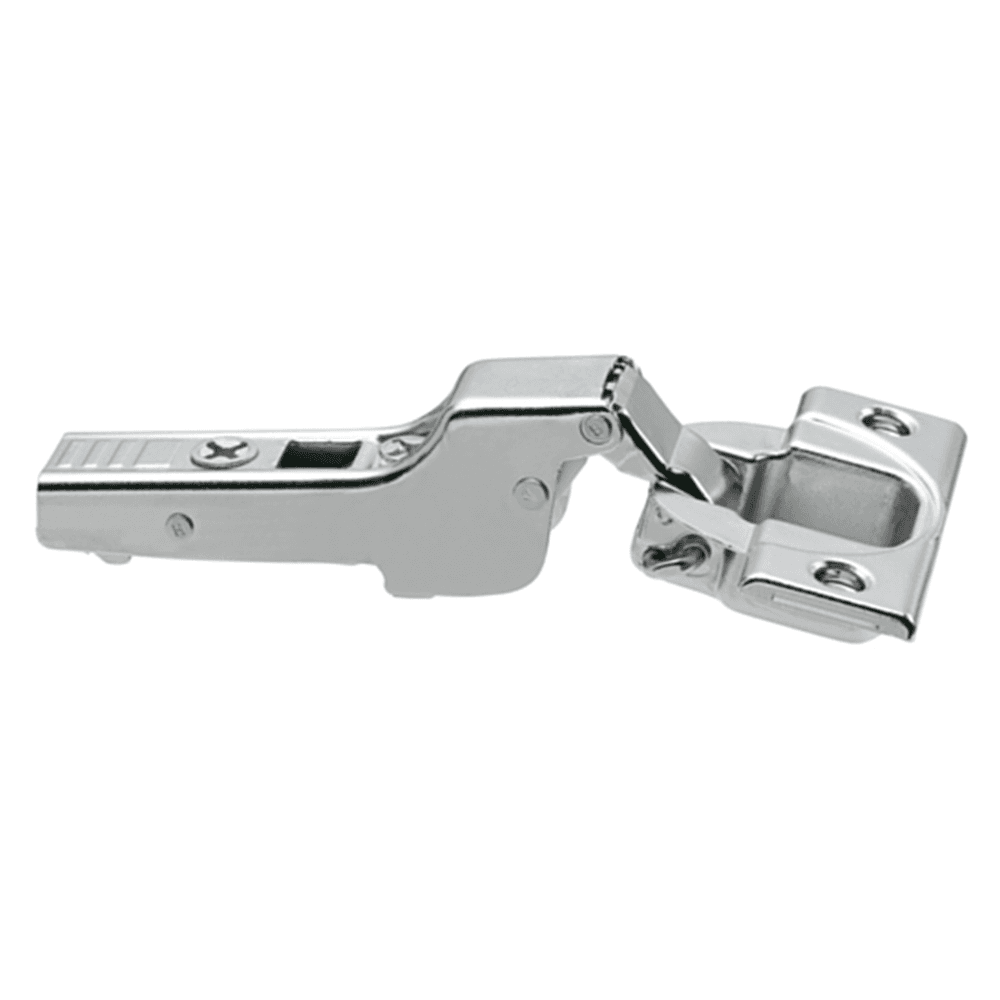 Clip Top 110° Opening Hinge, 45mm Bore Pattern, Self-Closing, Half Overlay, Nickel-Plated, Dowelled - Alt Image 1