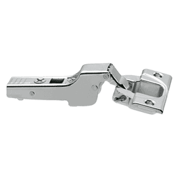 Clip Top 110° Opening Hinge, 45mm Bore Pattern, Self-Closing, Half Overlay, Nickel-Plated, Dowelled - Alt Image 1