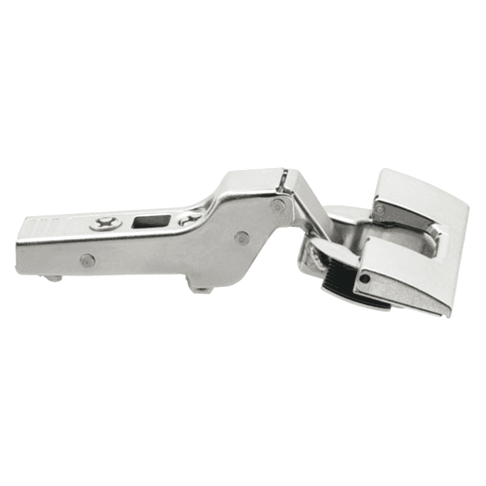 Clip Top 120° Opening Hinge, 45mm Bore Pattern, Self-Closing, Half Overlay, Nickel-Plated, Inserta - Main Image