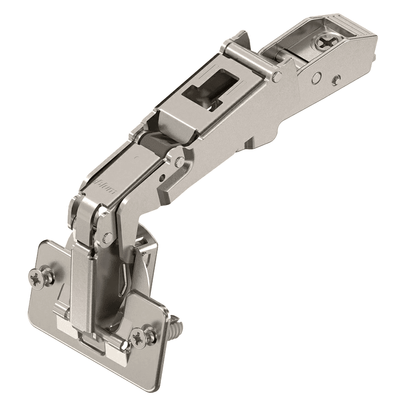 Clip Top 170° Opening Hinge, 45mm Bore Pattern, Self-Closing, Half Overlay, Nickel-Plated, Expando - Main Image