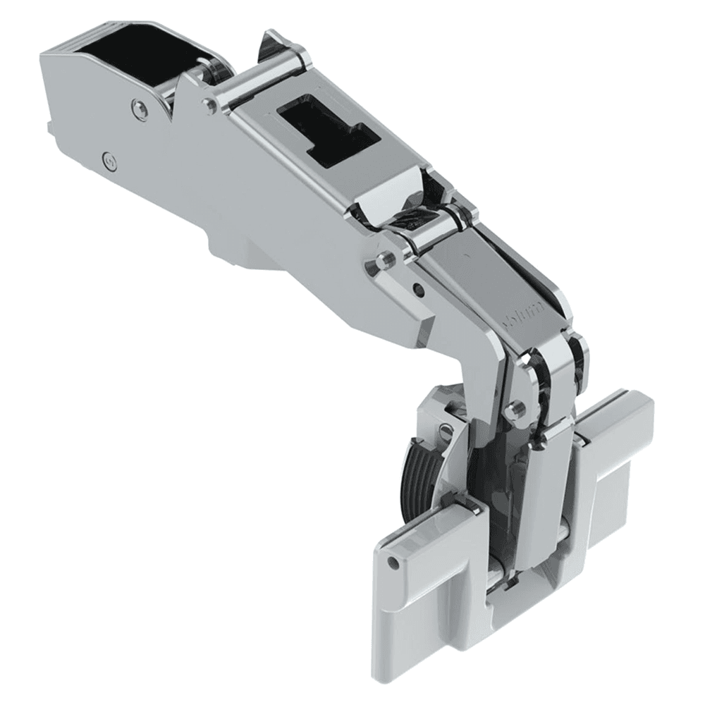 Clip Top 170° Opening Hinge, 45mm Bore Pattern, Self-Closing, Half Overlay, Nickel-Plated, Inserta - Main Image