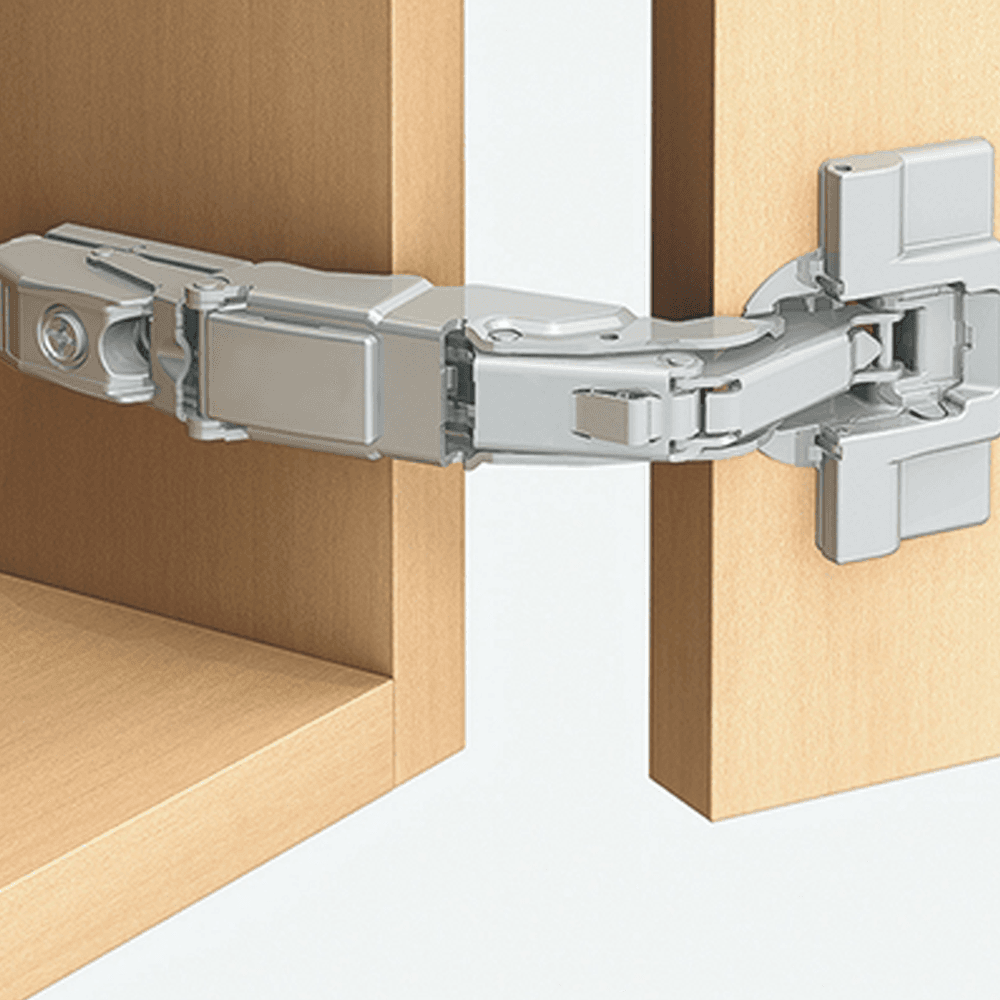 Clip Top 155° Opening Zero Protrusion Hinge, 45mm Bore Pattern, Self-Closing, Full Overlay, Nickel-Plated, Inserta - Alt Image 1