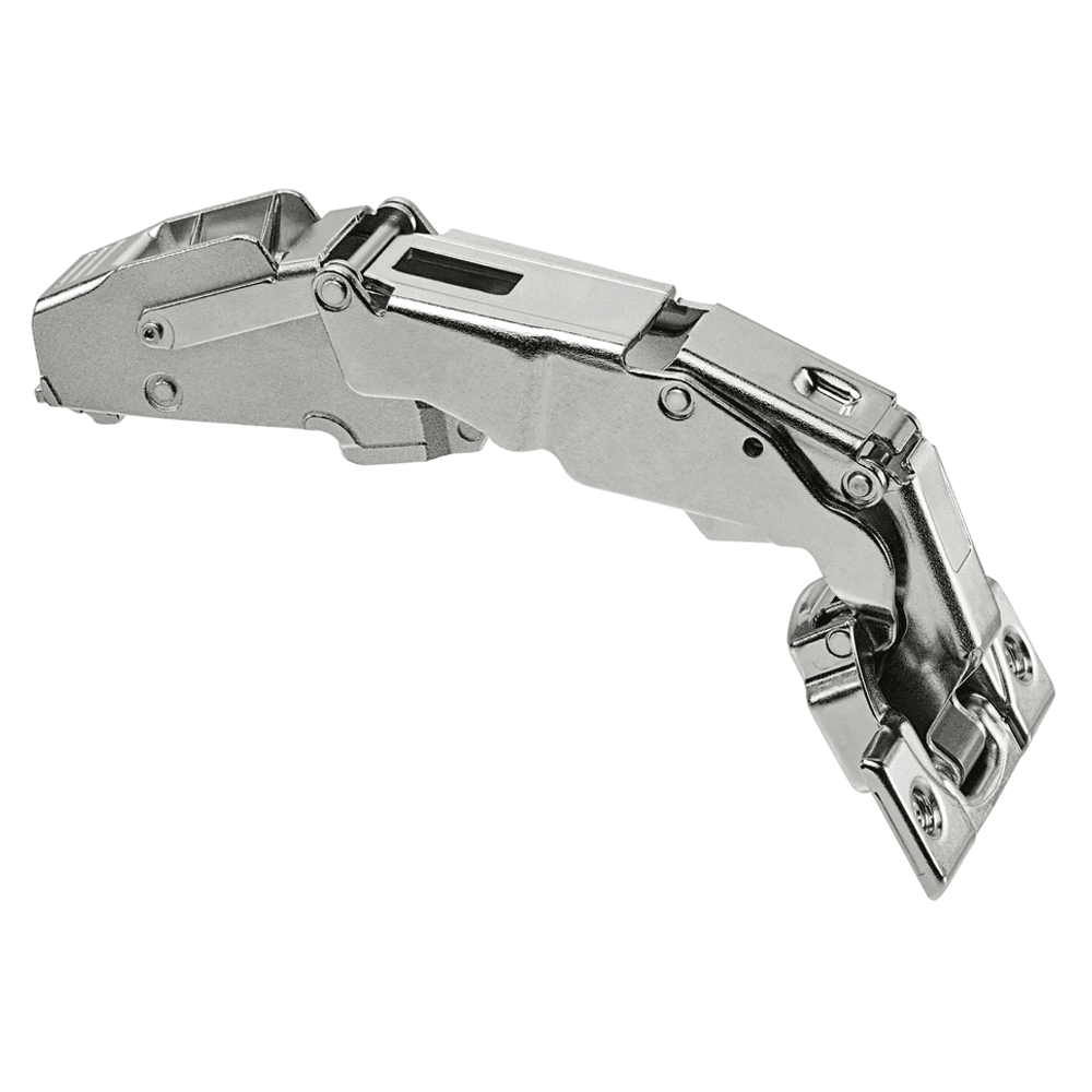 Clip Top 155° Opening Zero Protrusion Hinge, 45mm Bore Pattern, Self-Closing, Half Overlay, Nickel-Plated, Screw-On - Main Image