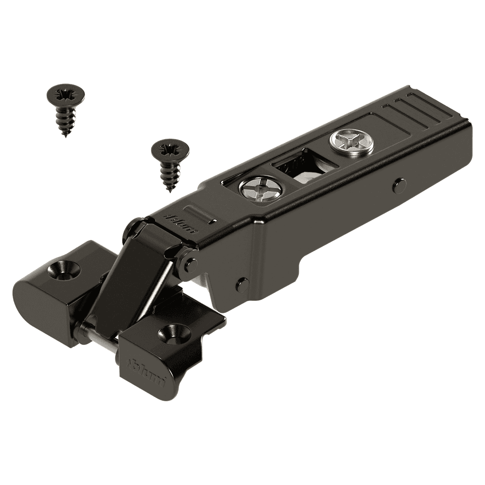 CLIP Top 95° Opening Hinge, Self-Closing, Full Overlay, Screw-on, Onyx black Main - Image