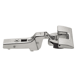 Clip Top 95° Opening Thick Door Hinge, 45mm Bore Pattern, Self-Closing, Half Overlay, Nickel-Plated, Inserta - Main Image