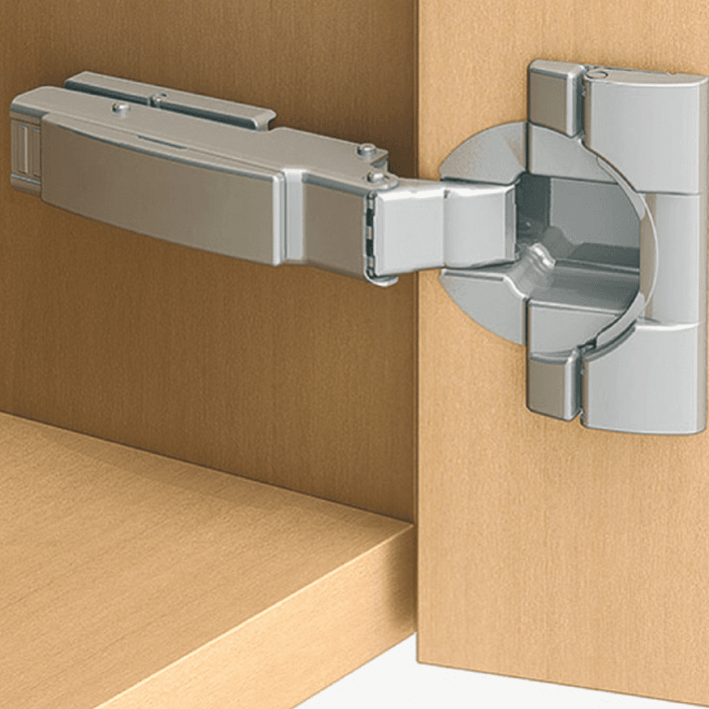 Clip Top 110&#730;+ Opening Hinge, 45mm Bore Pattern, Free-Swinging, Full Overlay, Nickel-Plated, Dowelled - Alt Image 1