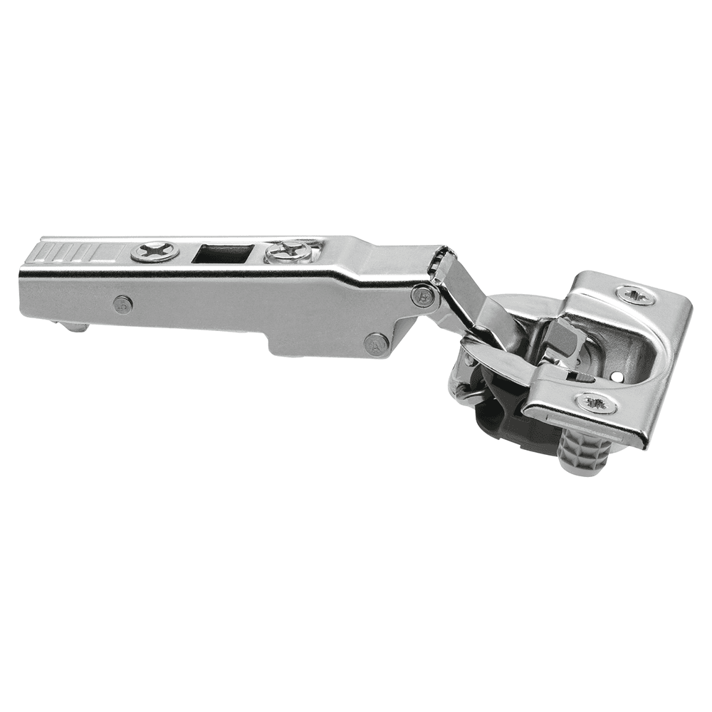 Clip Top 110&#730;+ Opening Hinge with BLUMOTION Soft-Closing, 45mm Bore Pattern, Full Overlay, Nickel-Plated, Dowelled - Main Image