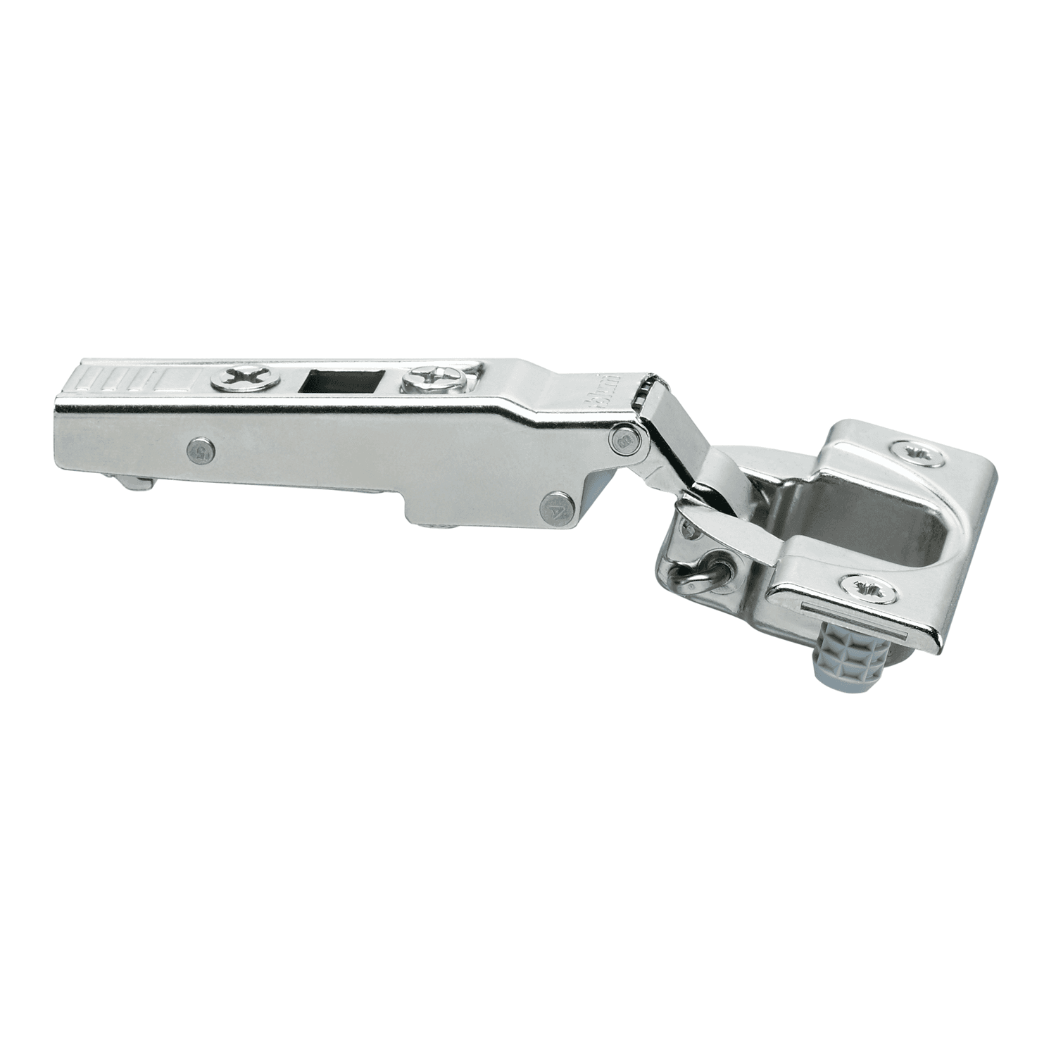 Clip Top 110&#730;+ Opening Hinge, 45mm Bore Pattern, Self-Closing, Full Overlay, Nickel-Plated, Dowelled - Main Image