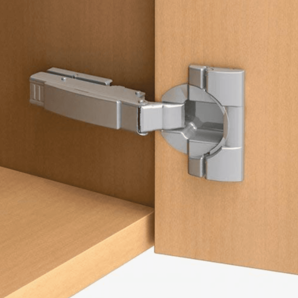Clip Top 110&#730;+ Opening Hinge, 45mm Bore Pattern, Self-Closing, Full Overlay, Nickel-Plated, Dowelled - Alt Image 1