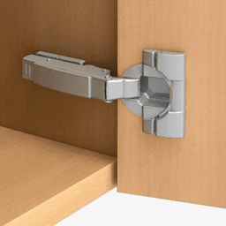Clip Top 110&#730;+ Opening Hinge, 45mm Bore Pattern, Self-Closing, Full Overlay, Nickel-Plated, Dowelled - Alt Image 1