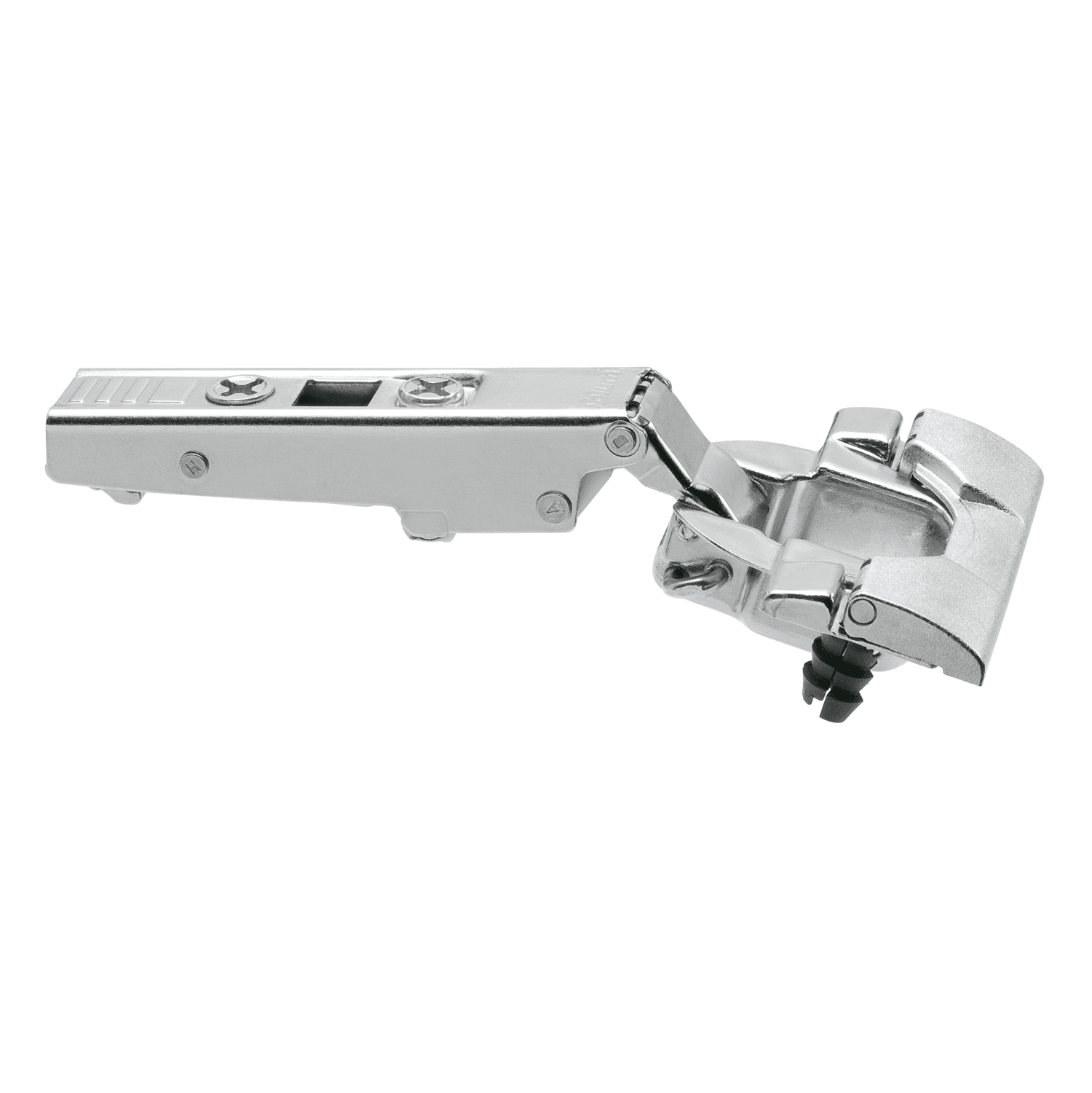 Clip Top 110&#730;+ Opening Hinge, 45mm Bore Pattern, Self-Closing, Full Overlay, Nickel-Plated, Inserta - Main Image