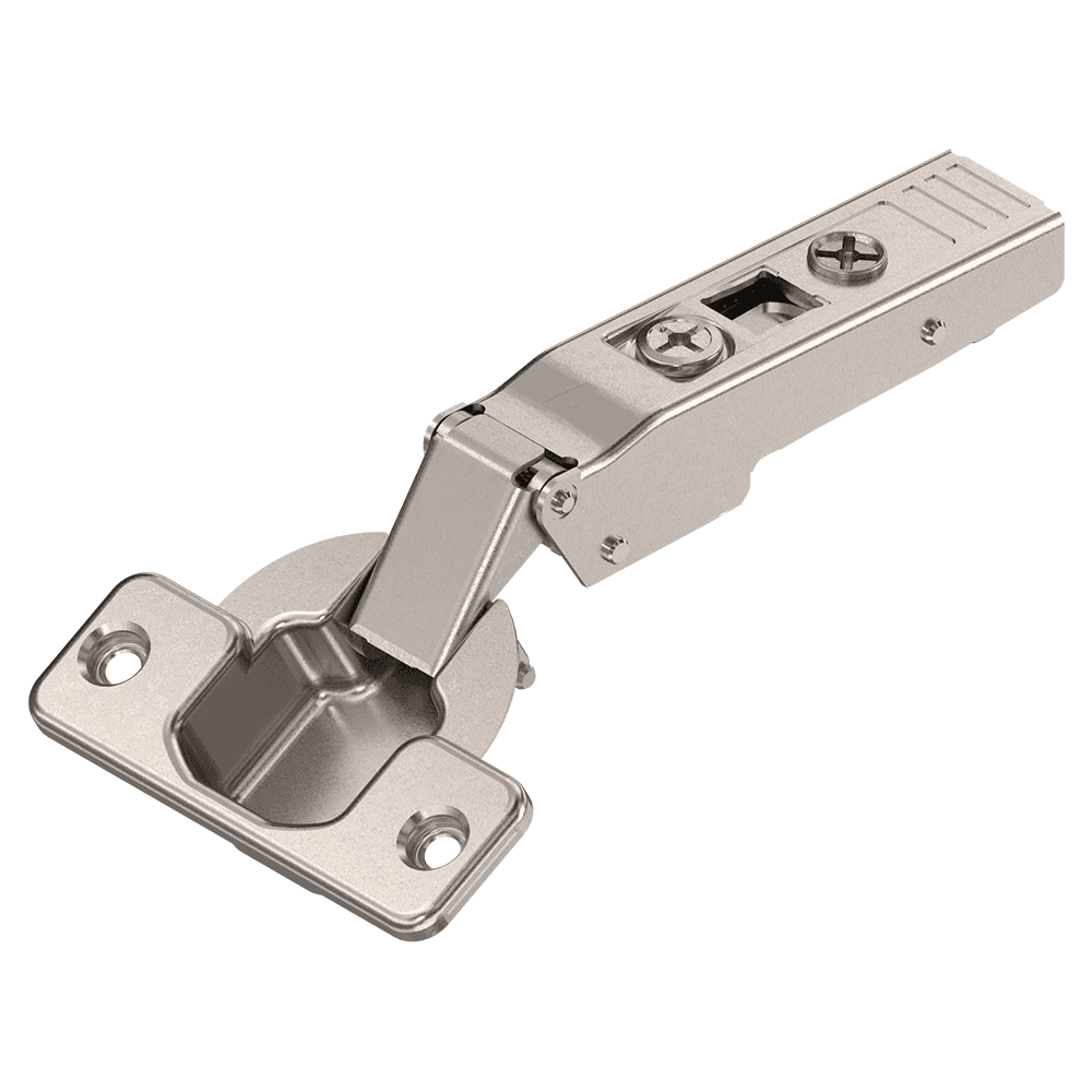 Clip Top 120&#730;+ Opening Hinge, 45mm Bore Pattern, Self-Closing, Full Overlay, Nickel-Plated, Screw-On - Main Image