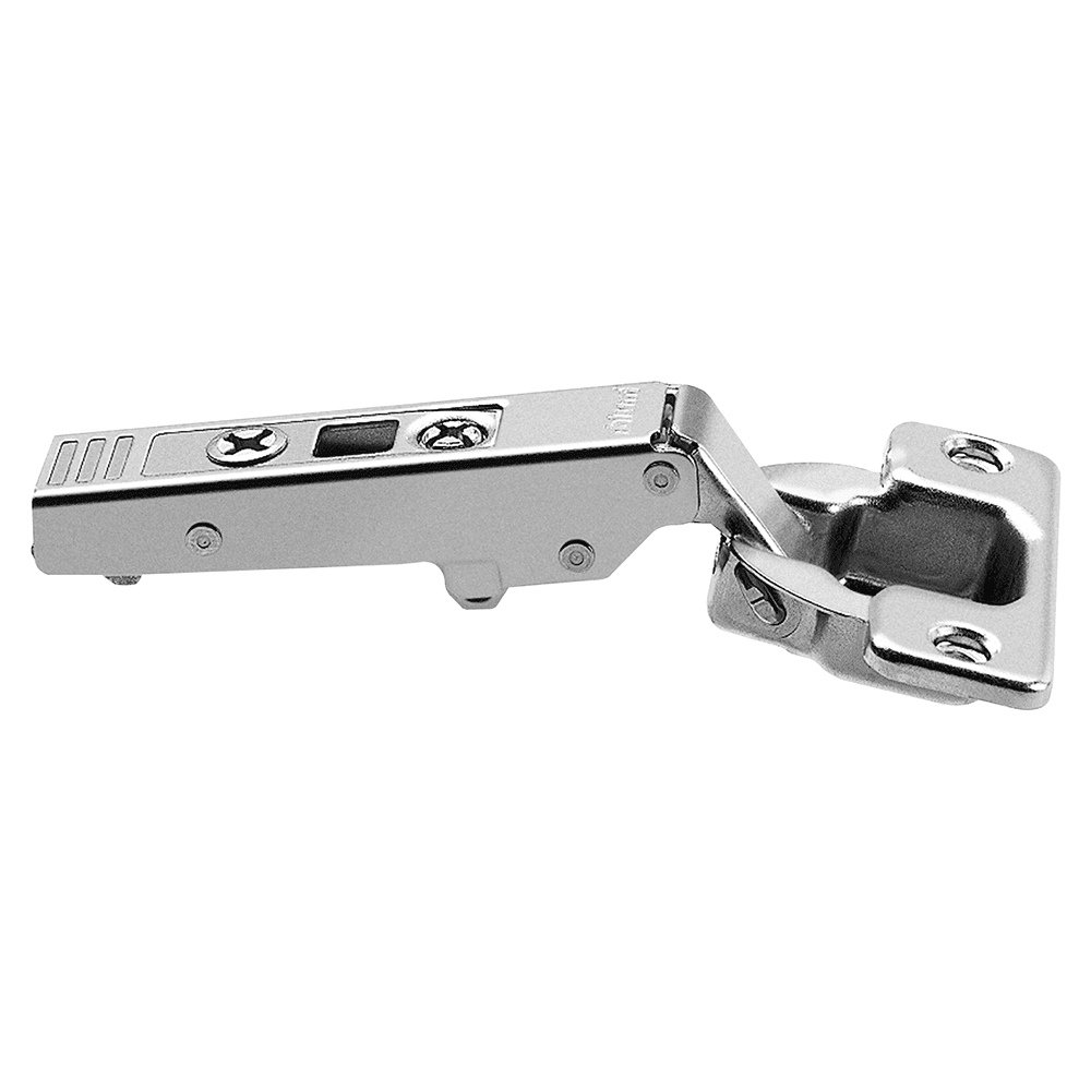 Clip Top 107&#730; Opening Hinge, 45mm Bore Pattern, Self-Closing, Full Overlay, Nickel-Plated, Screw-On - Main Image