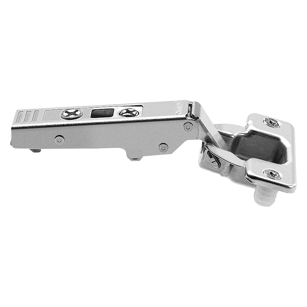 Clip Top 107&#730; Opening Hinge, 45mm Bore Pattern, Self-Closing, Full Overlay, Nickel-Plated, Dowelled - Main Image